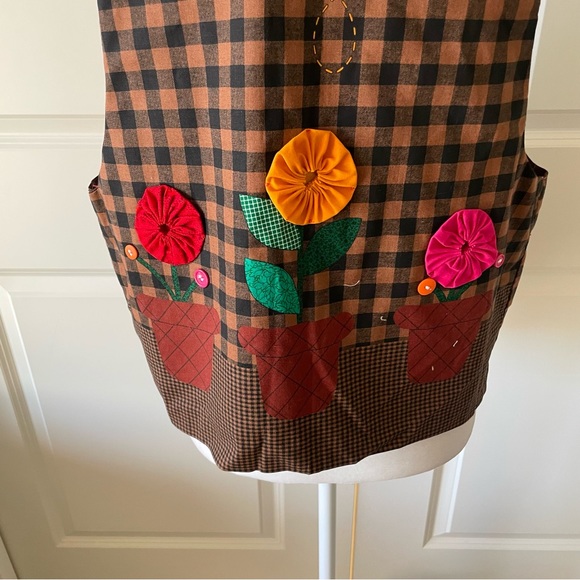 Dreamspinners Pot Full of Posies Cat Vest Handmade Size Large - Picture 5 of 7